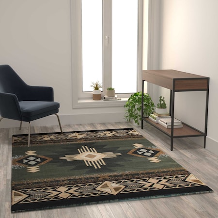 Flash Furniture 5' x 7' Sage Rustic Southwest Style Area Rug ACD-RG2-57-SG-GG